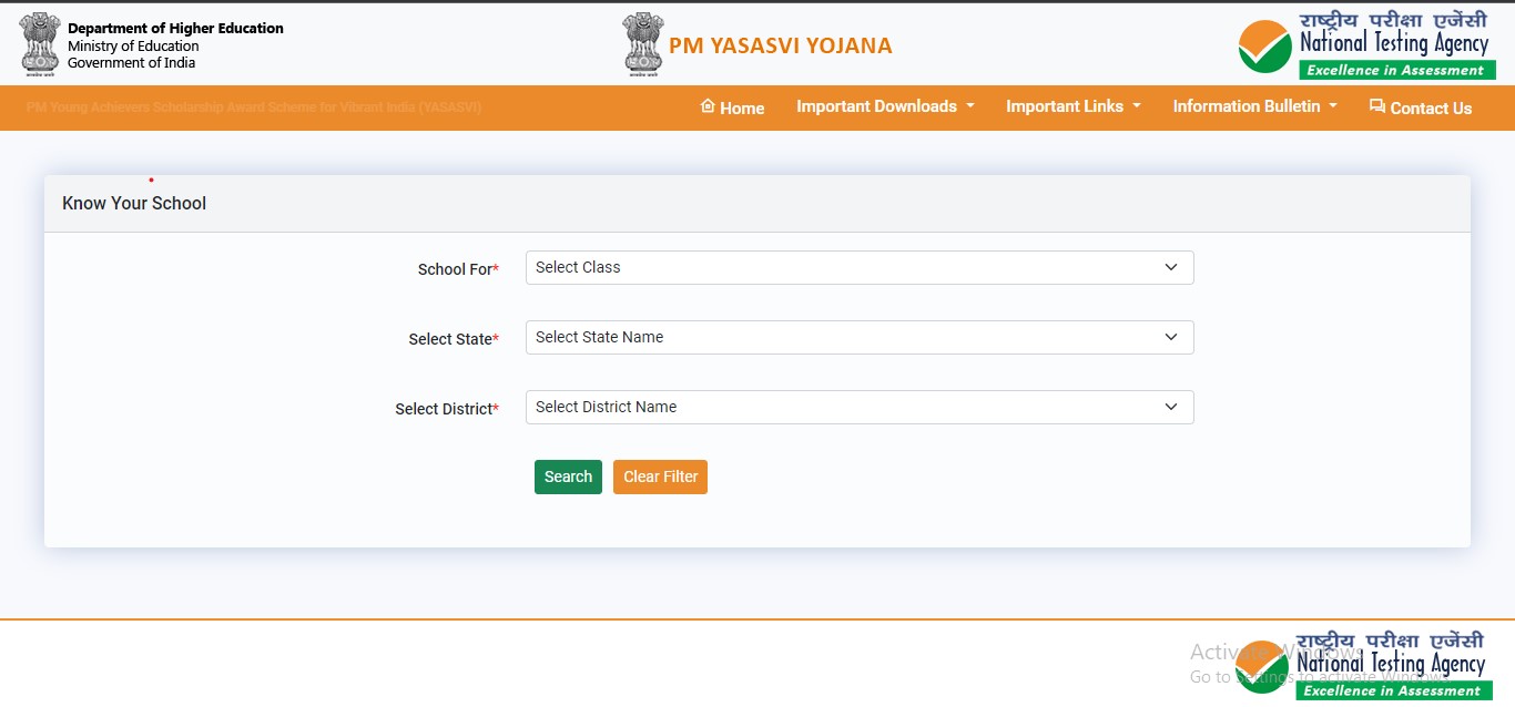 pm yasasvi scheme school
